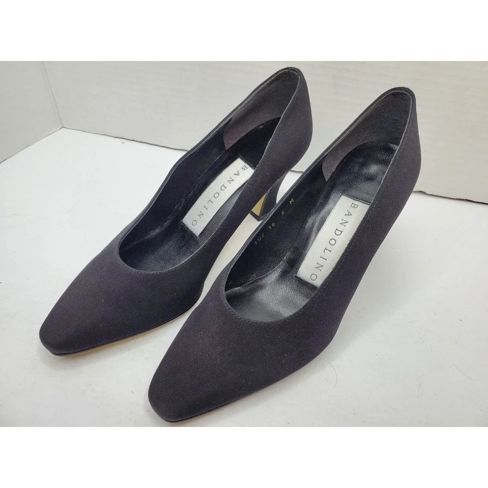 Bandolino Candy Womens Pump Dress Shoe Black Fabric &Leather 2-1/4 Heels Size 6M